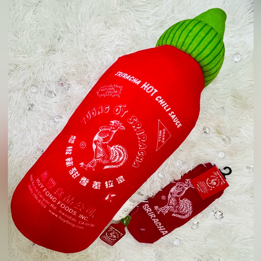 Sriracha brand sauce plush pillow gift sock set matching combo